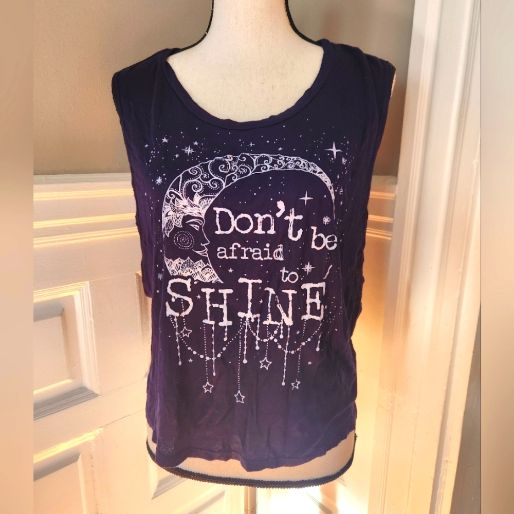 Papaya  moon "don't be afraid to shine" muscle tank top size Large